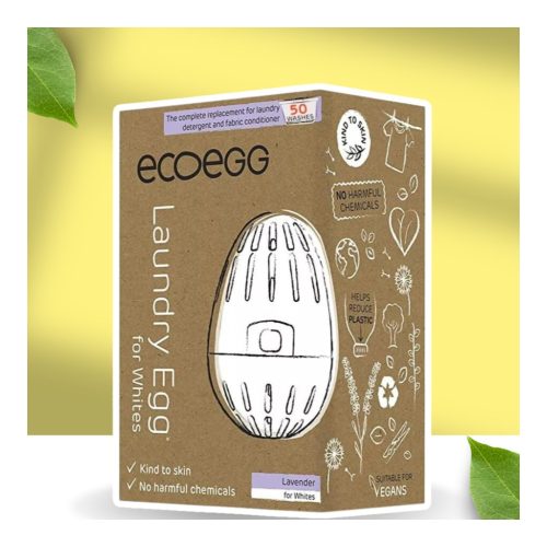 Ecoegg Mosótojás UTÁNTÖLTŐ (50) mosásos Fehér ruháknoz - Levendula Illat (Turmalin golyóval)